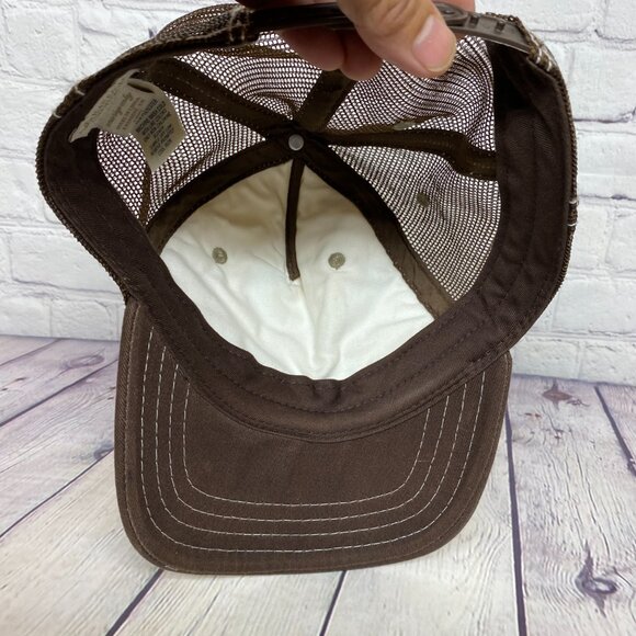 Vintage American Eagle Women Trucker Hat Mesh Cap Snapback Brown White Foam - Picture 7 of 10